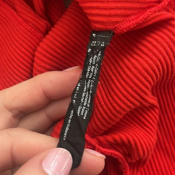 Urban Outfitters Out From Under Vera Ruched Ribbed Bodysuit in Red - Picture 5 of 7